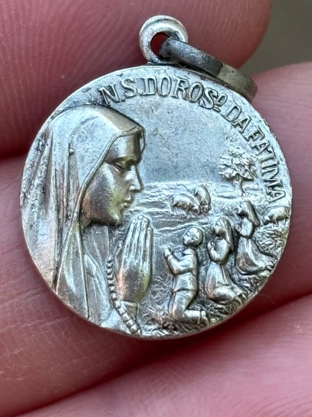 Vintage Our Lady of Fatima/Archangel Michael Medal!